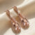 Pear Morganite and Diamond Drop Earrings in Rose Gold