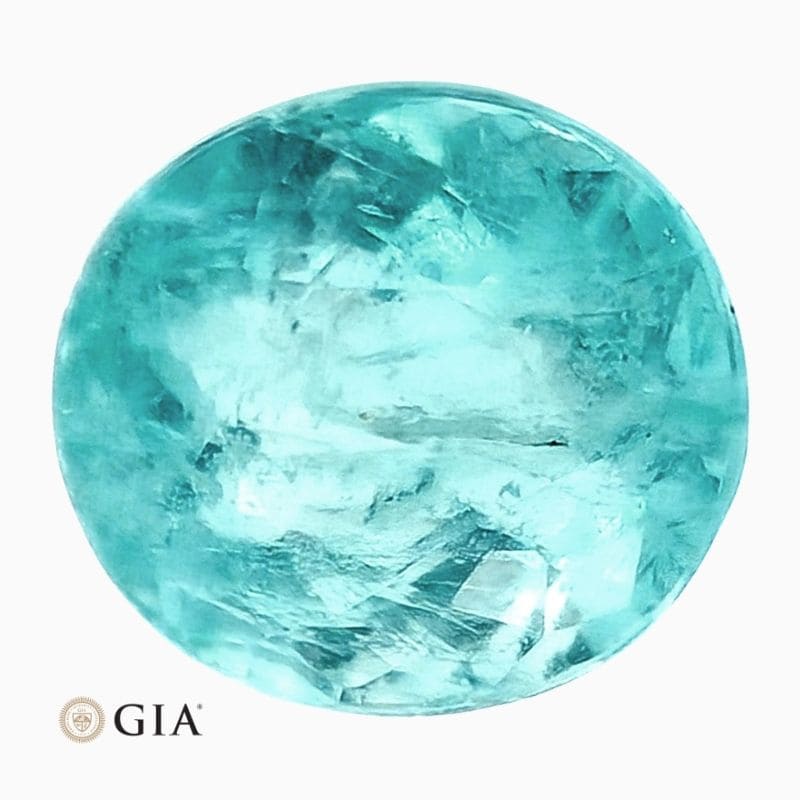 Natural greenish-blue mozambique paraiba tourmaline gemstone