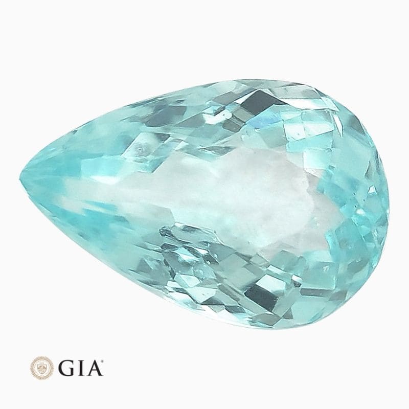 Natural greenish-blue mozambique paraiba tourmaline gemstone