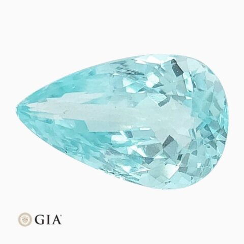 Natural greenish-blue mozambique paraiba tourmaline gemstone