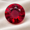 Natural Mozambique Ruby round cut red gemstone front view