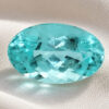 Natural Mozambique Green Blue Tourmaline oval cut gemstone front view