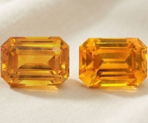 Orange Sapphire Matching Pair