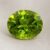Natural oval peridot gemstone top view