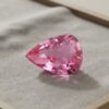 Natural pear cut pink sapphire gemstone top view