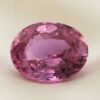 Natural oval pink sapphire gemstone top view