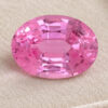 Natural oval pink sapphire gemstone top view