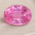 Natural oval pink sapphire gemstone top view