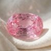 Natural oval pink sapphire gemstone top view