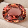 Natural oval pink sapphire gemstone top view