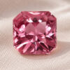 Natural radiant cut pink sapphire gemstone top view