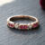 Round Pink Sapphire Diamond Stackable Ring