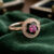 Pink Sapphire Black Enamel Diamond Ring
