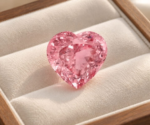 Large Heart Vivid Pink Tourmaline