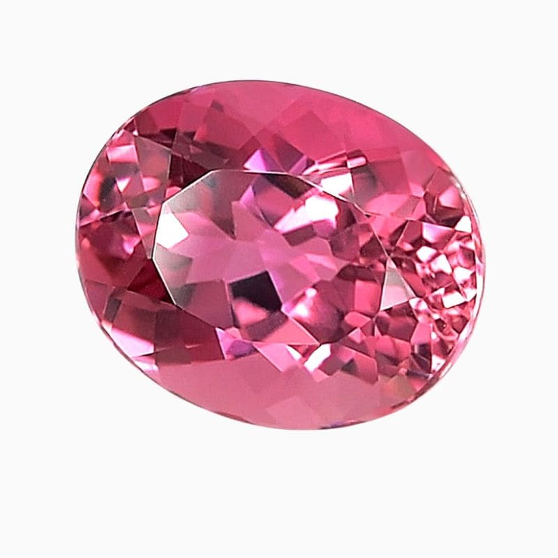 Natural intense pink tourmaline gemstone