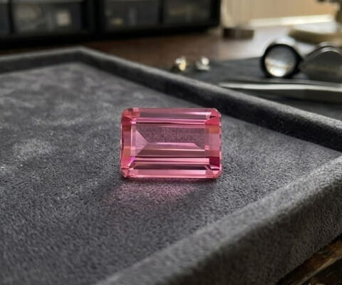 Octagonal Hot Pink Tourmaline