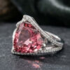 Triangular Pink Tourmaline Diamond Ring