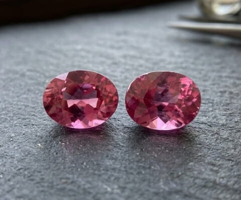 Pink Tourmaline Gemstone Pair