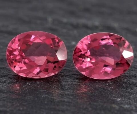 Pink Tourmaline Gemstone Pair