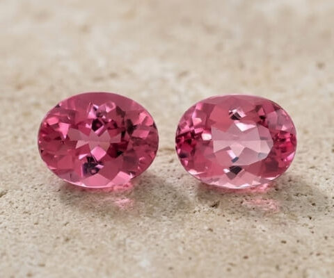 Pink Tourmaline Gemstone Pair