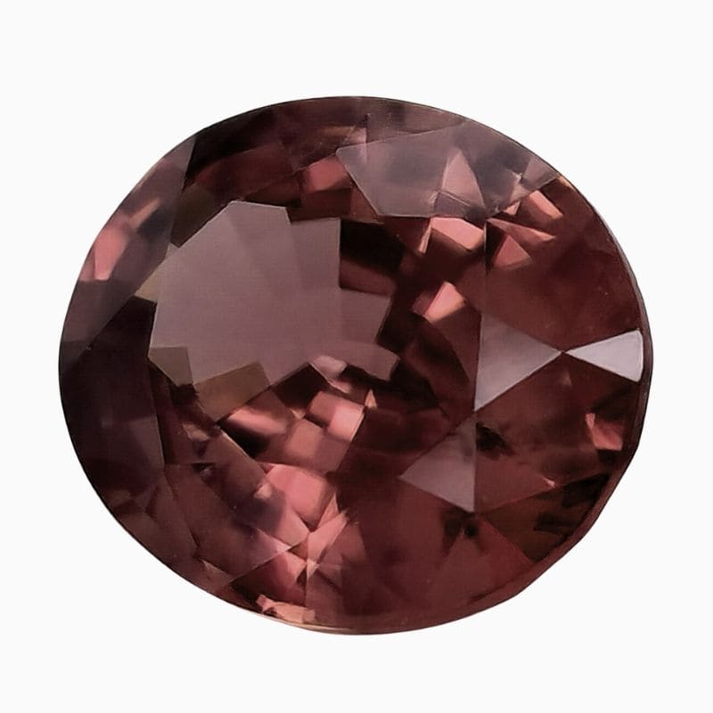 Natural pink oval zircon gemstone