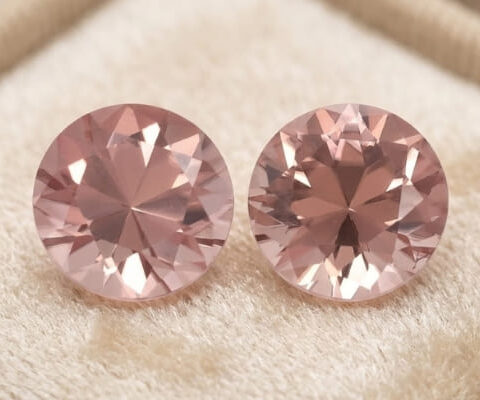 Round Pink Zircon Matching Pair
