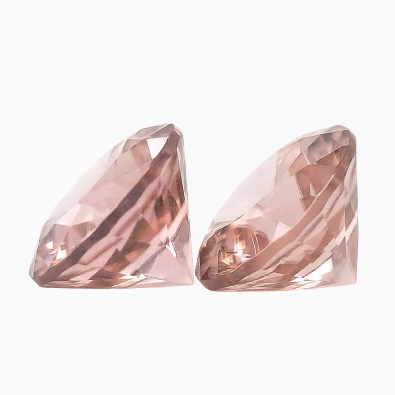 pink round zircon matching pair