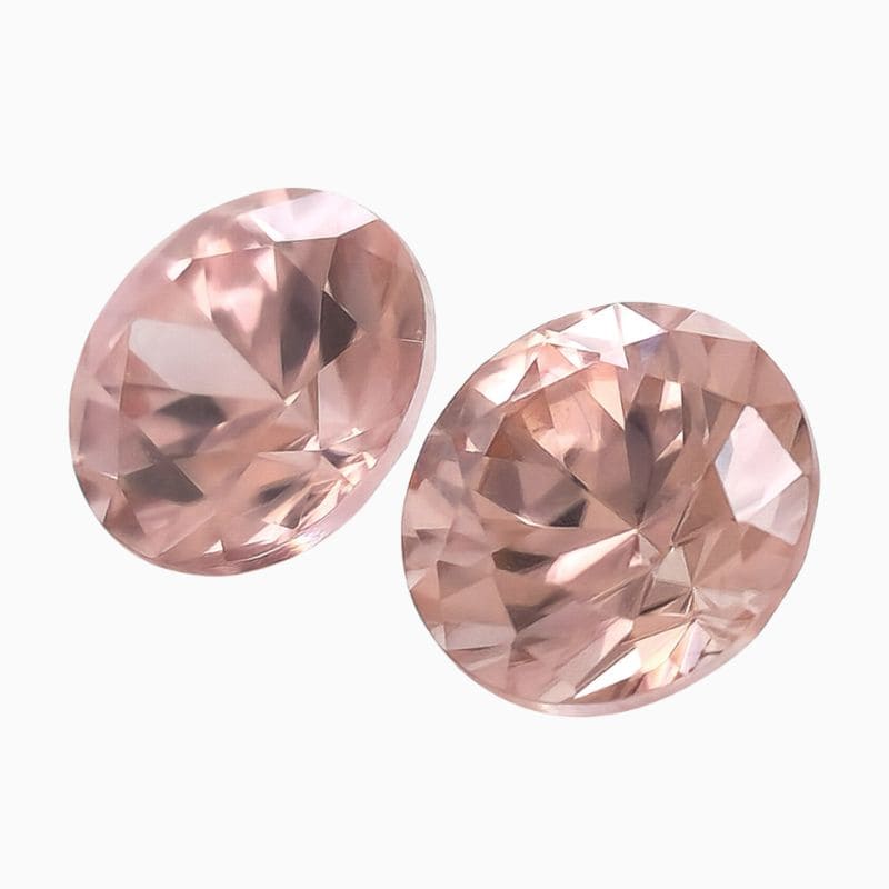 Natural pink round zircon matching pair