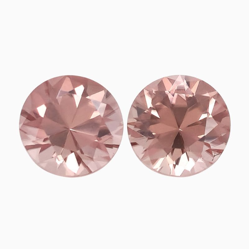 Natural pink round zircon matching pair