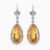 Natural pear yellow topaz diamond earrings