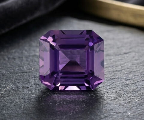 Natural Purple Sapphire Emerald Cut Gemstone