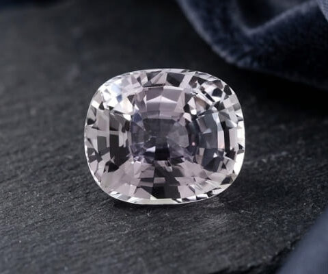 Natural Light Purple Sapphire Cushion Cut