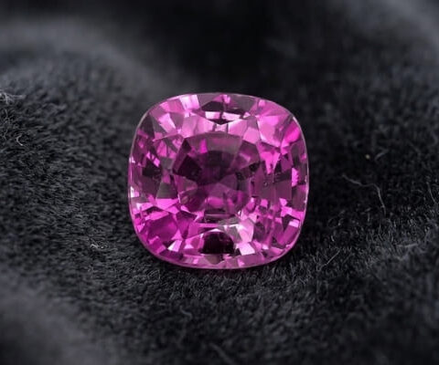 Natural Vivid Pinkish Purple Sapphire Cushion Cut
