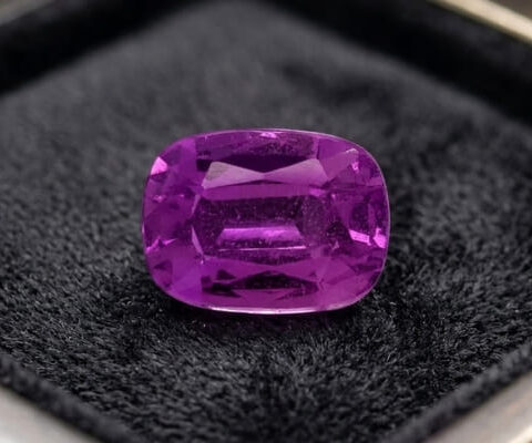 Natural Vivid Purple Sapphire Cushion Cut Gemstone