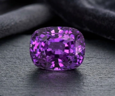 Natural Vivid Purple Sapphire Cushion Cut Gemstone