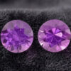 Natural Purple Sapphire Matching Pair Round Cut Gemstones