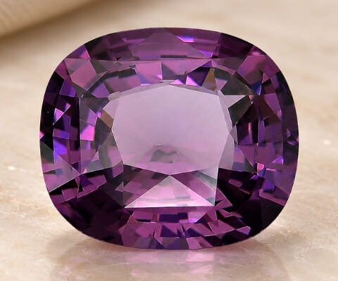 Natural Deep Purple Spinel Cushion Cut Gemstone