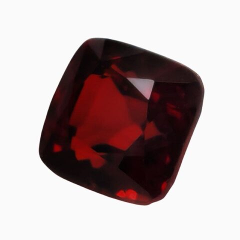 Natural deep red zircon gemstone