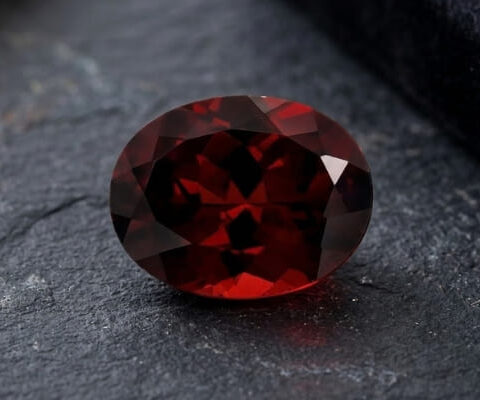 Natural Deep Red Zircon Oval Cut Gemstone