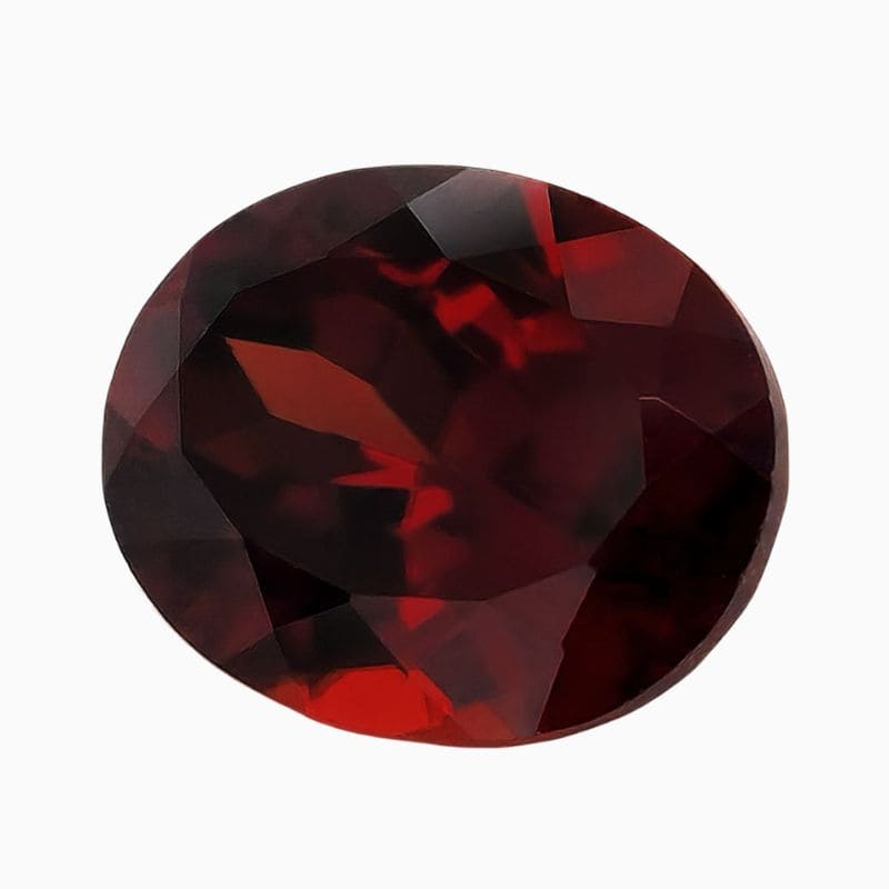 Natural deep red zircon gemstone