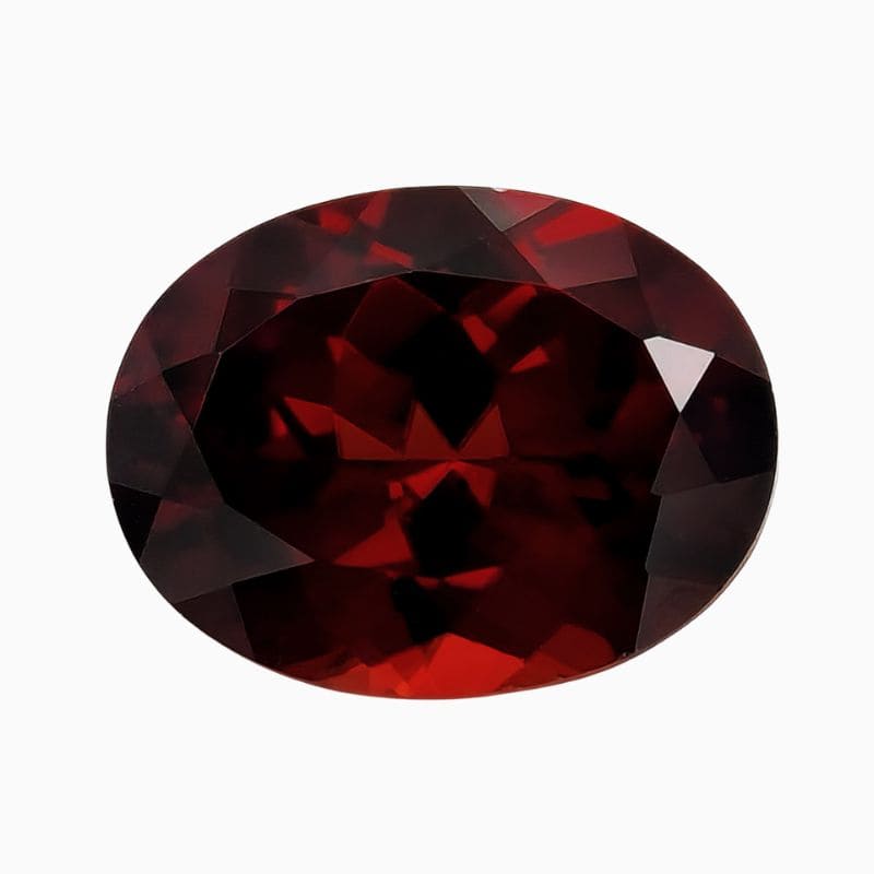 Natural deep red zircon gemstone