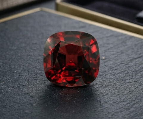 Natural Deep Red Zircon Cushion Cut Gemstone