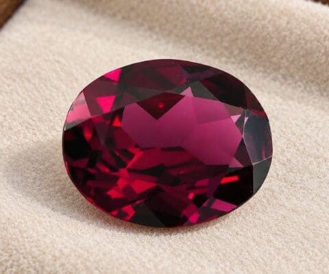 Natural Deep Red Rhodolite Garnet Oval Cut Gemstone