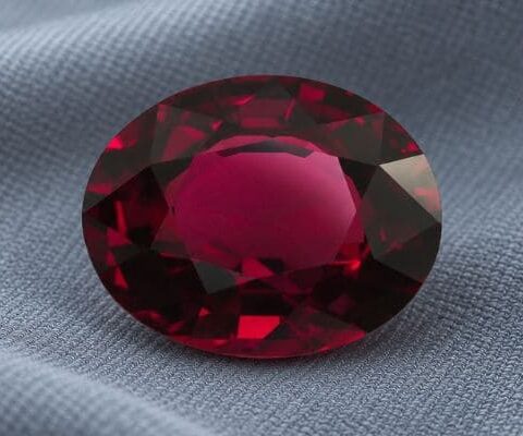 Natural Deep Red Rhodolite Garnet Oval Cut Gemstone