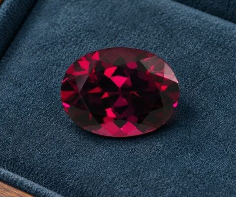 Natural Deep Red Rhodolite Garnet Oval Cut Gemstone