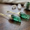 Natural Rough Crystal Colombian Emerald 12.90 carats set in 14K Yellow Gold