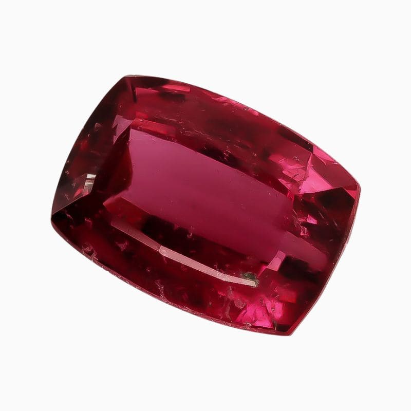 Natural deep red rubellite gemstone