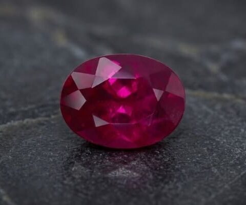 Natural Deep Pink Rubellite Tourmaline Gemstone Front View