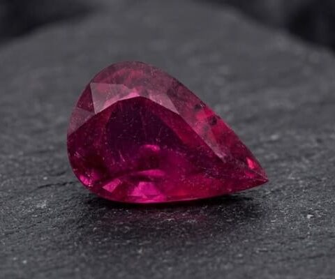 Natural Rubellite Gemstone Front View