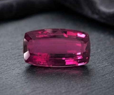 Natural Pink Rubellite Tourmaline Gemstone Front View